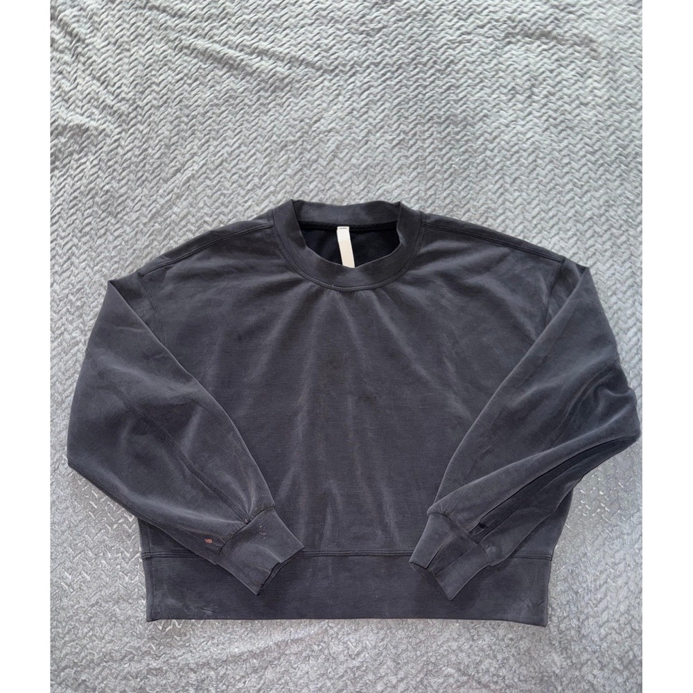 Lululemon Sweatshirt Womens Black Fleece Perfectly Oversized Softstreme Sz 4